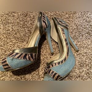 Denim heels